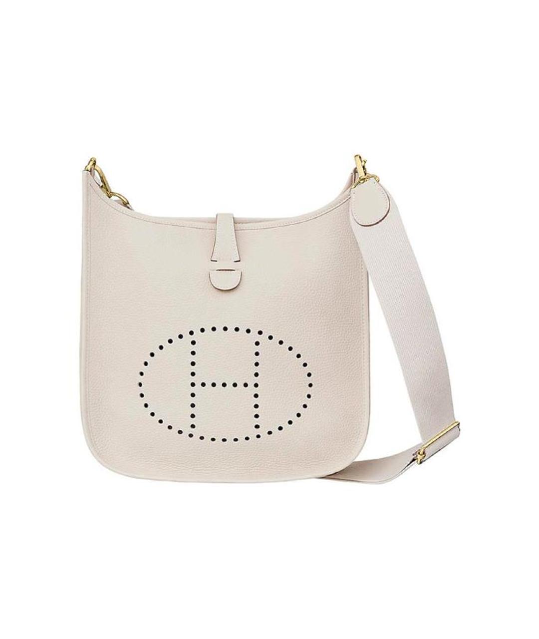 HERMES Белая кожаная сумка через плечо, фото 1