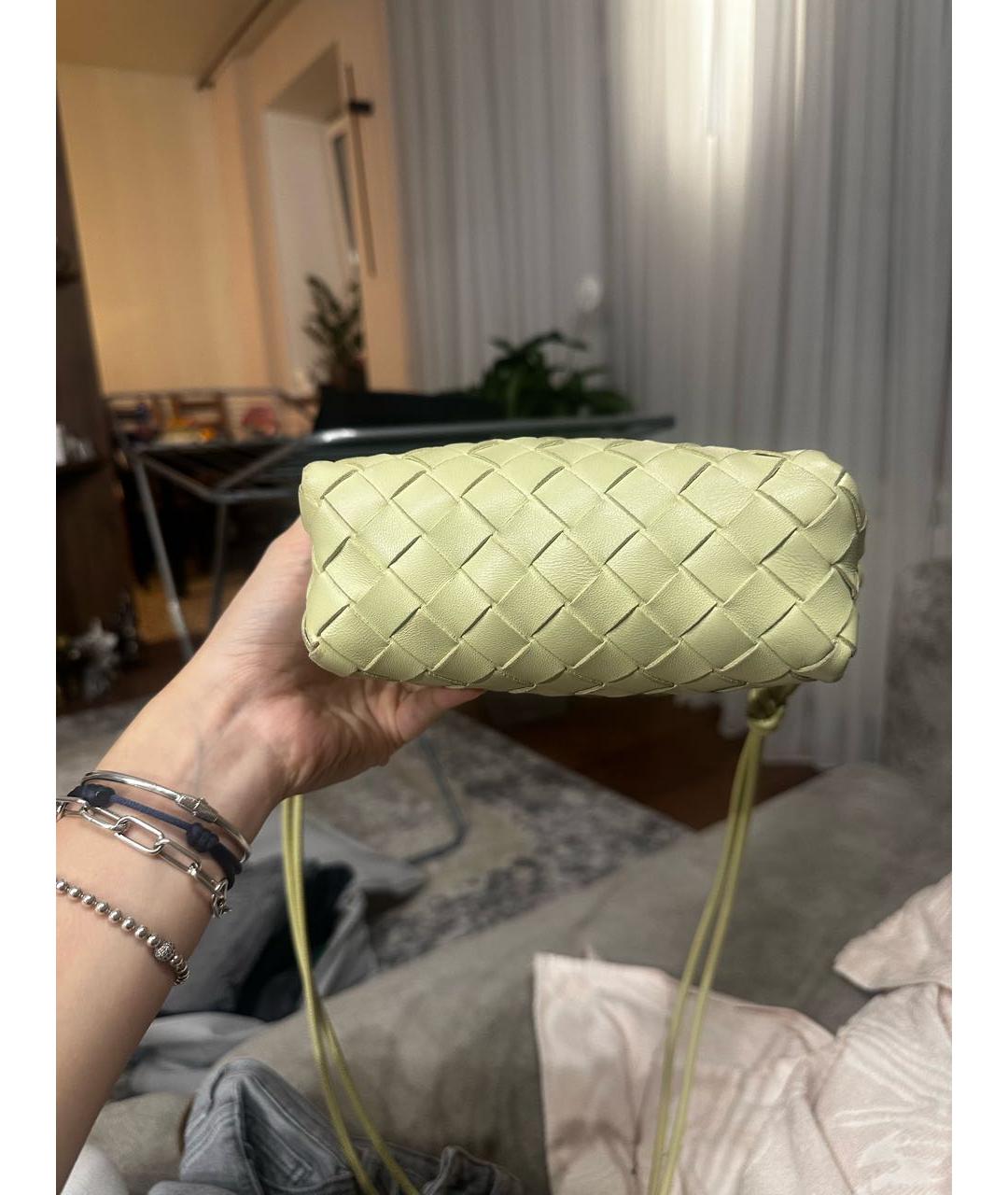 BOTTEGA VENETA Салатовая кожаная сумка через плечо, фото 3