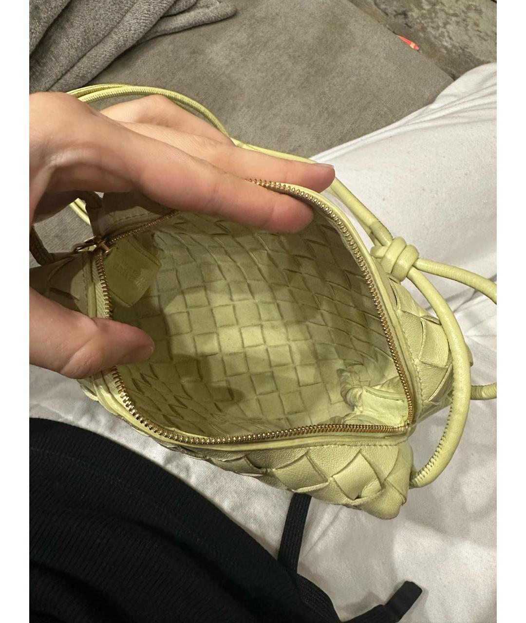 BOTTEGA VENETA Салатовая кожаная сумка через плечо, фото 4