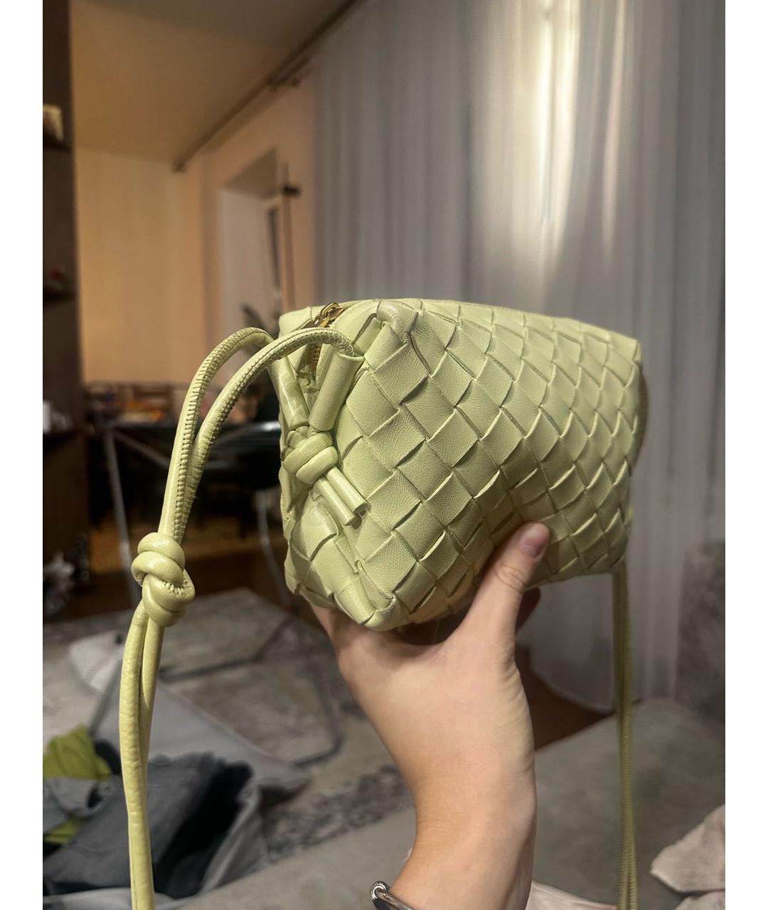 BOTTEGA VENETA Салатовая кожаная сумка через плечо, фото 2