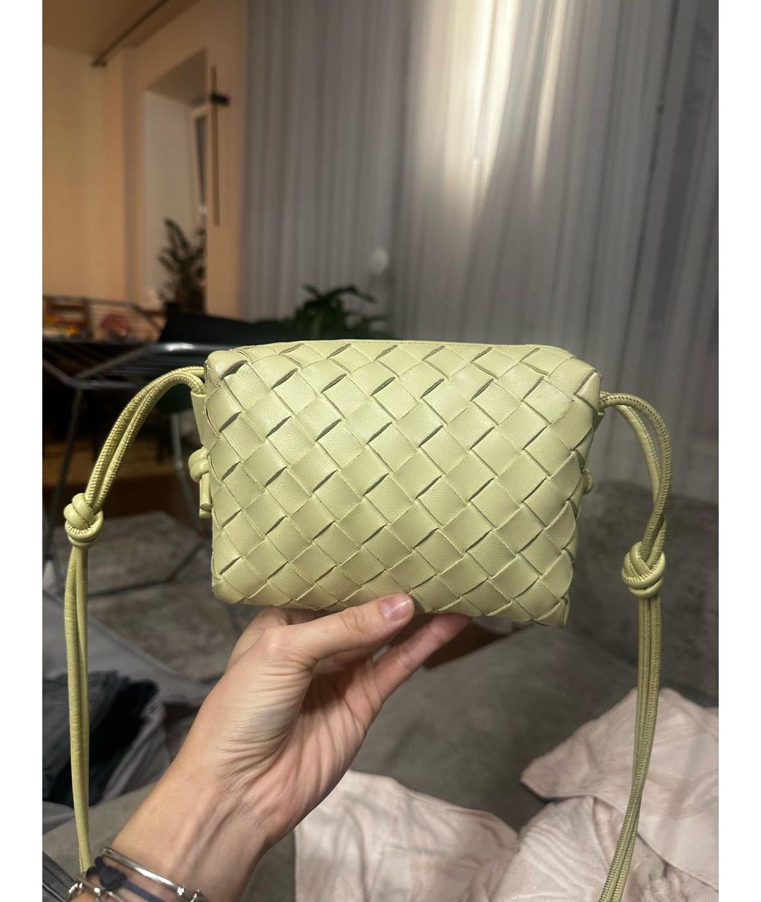 BOTTEGA VENETA Салатовая кожаная сумка через плечо, фото 6