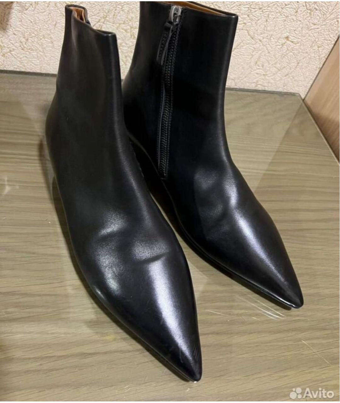 MARSELL Черные кожаные полусапоги, фото 2