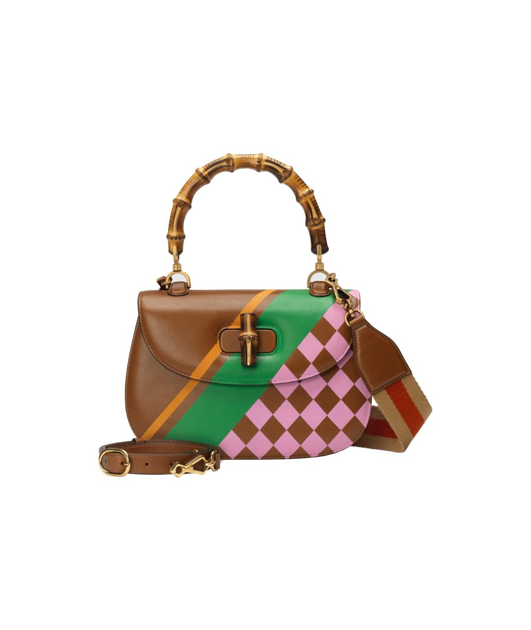 GUCCI Коричневая кожаная сумка через плечо, фото 10