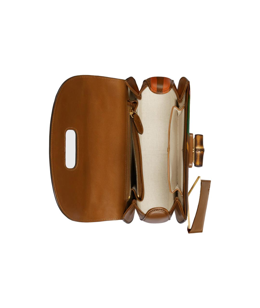 GUCCI Коричневая кожаная сумка через плечо, фото 6