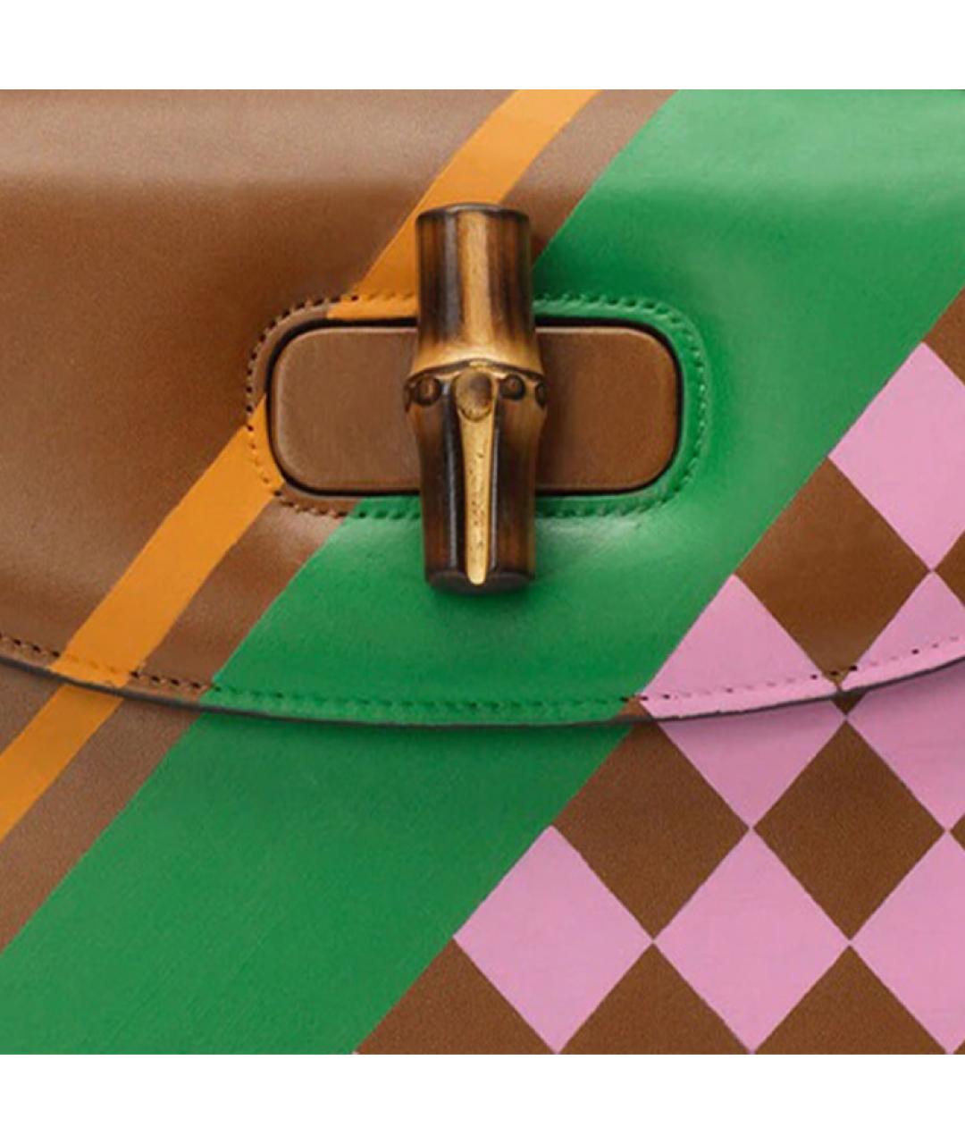 GUCCI Коричневая кожаная сумка через плечо, фото 9