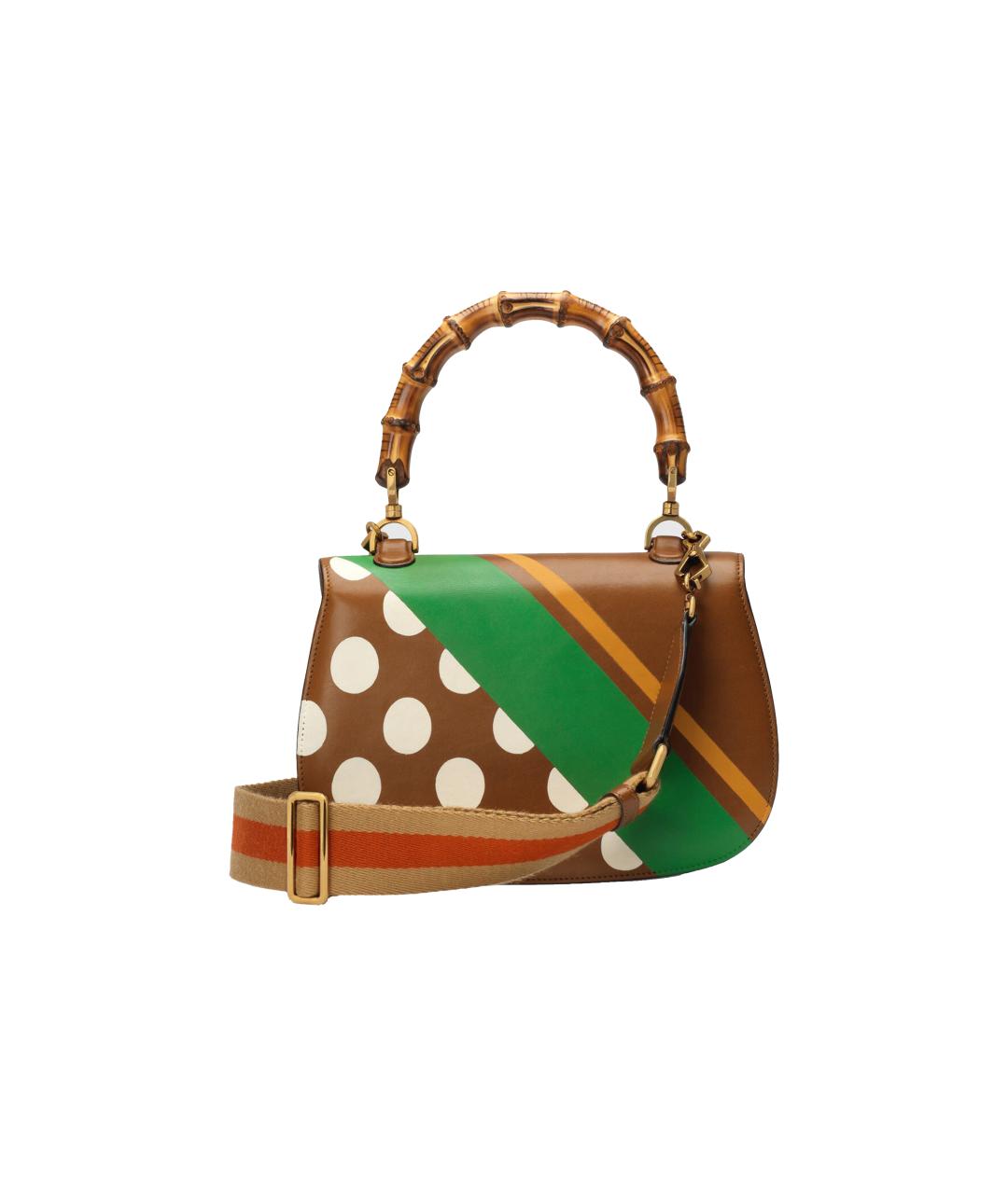 GUCCI Коричневая кожаная сумка через плечо, фото 4