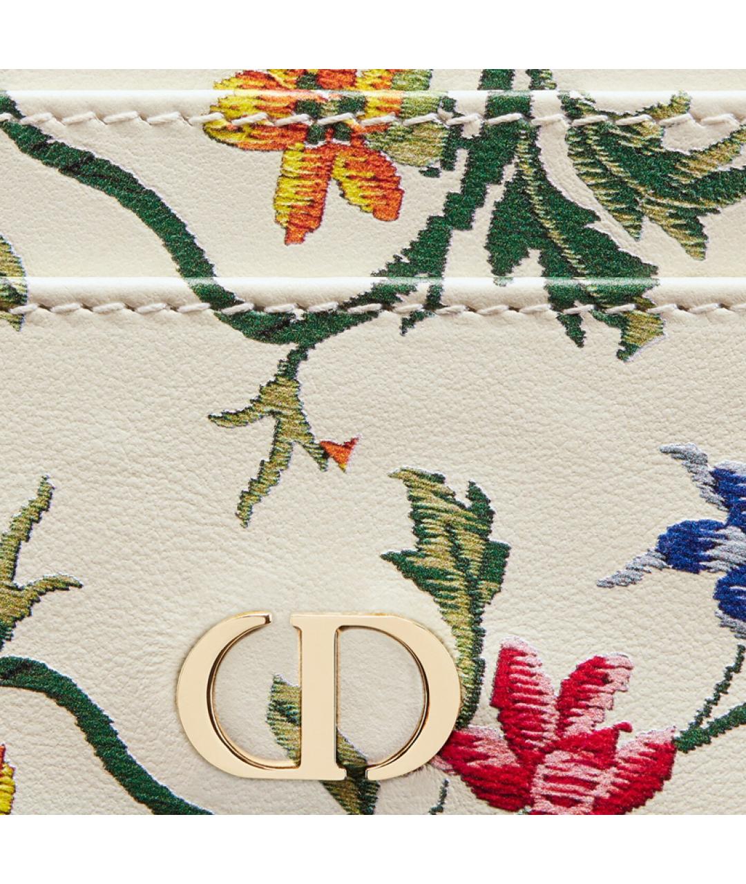 CHRISTIAN DIOR Белый кожаный кардхолдер, фото 4