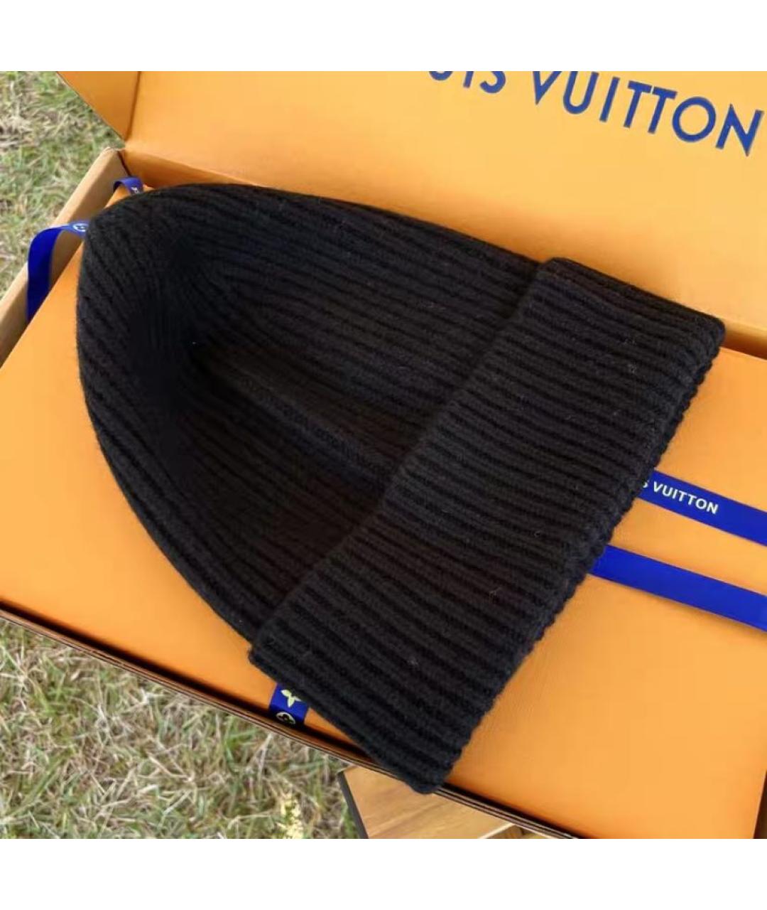 LOUIS VUITTON Черная шерстяная шапка, фото 3