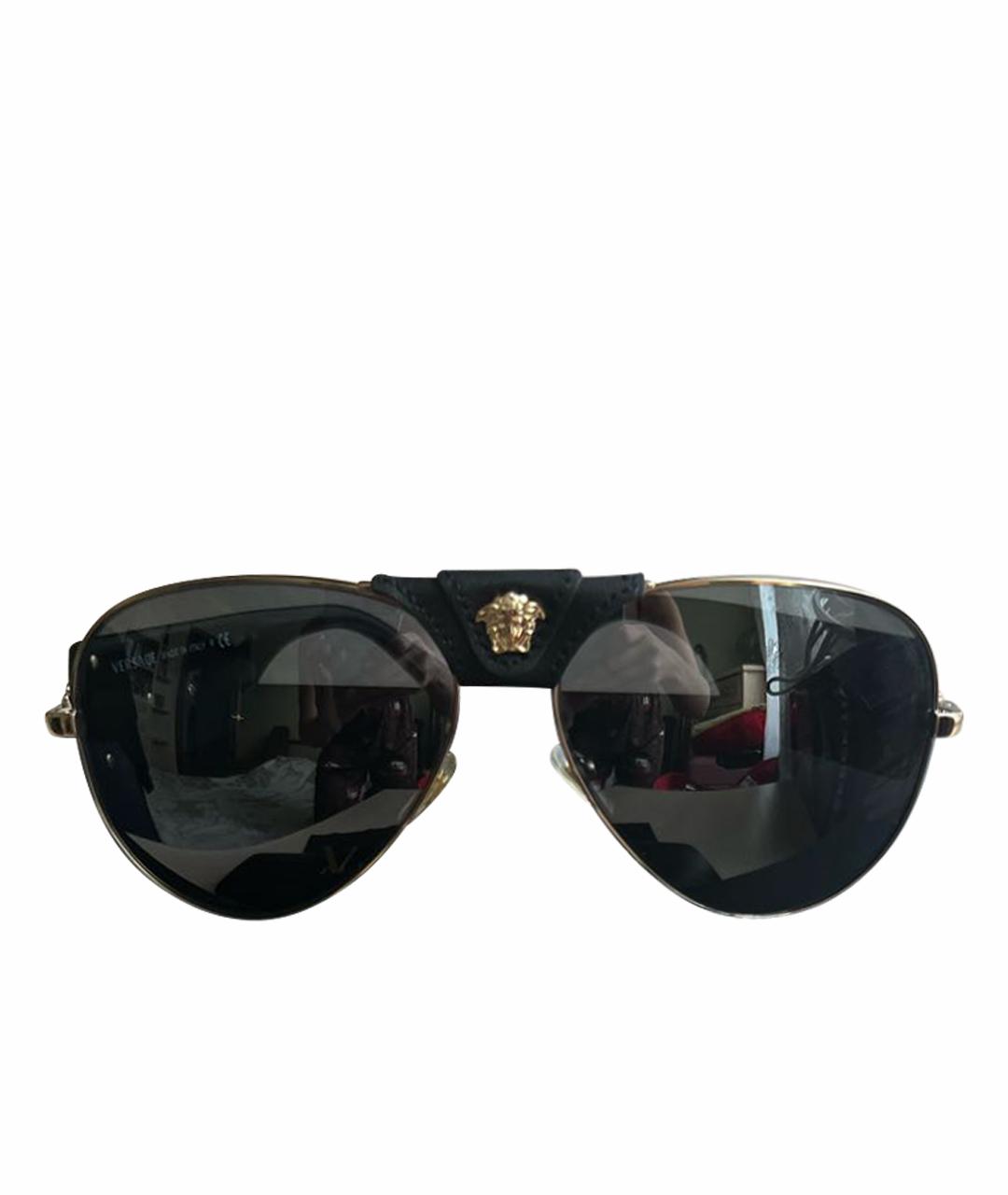 VERSACE Черные пластиковые солнцезащитные очки, фото 1