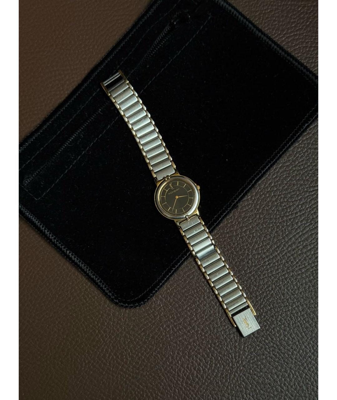 SAINT LAURENT Черные стальные часы, фото 2