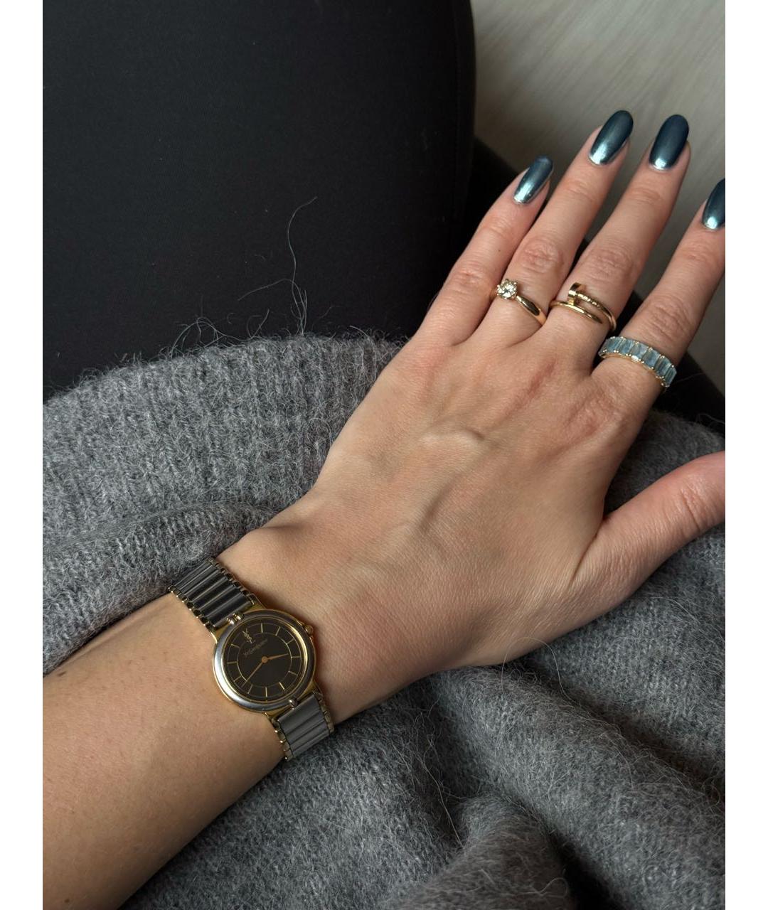 SAINT LAURENT Черные стальные часы, фото 6