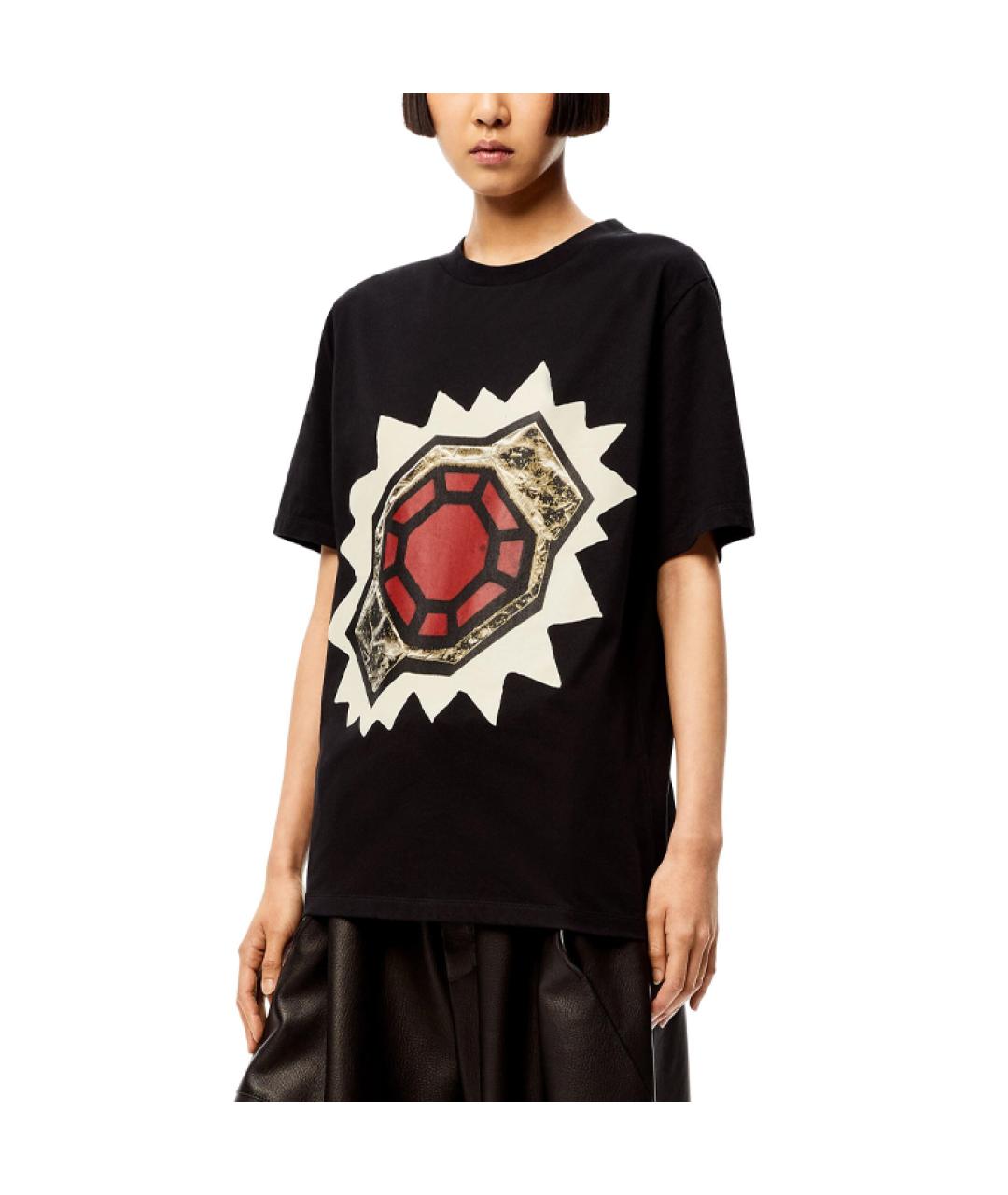 LOEWE Черная хлопковая футболка, фото 3