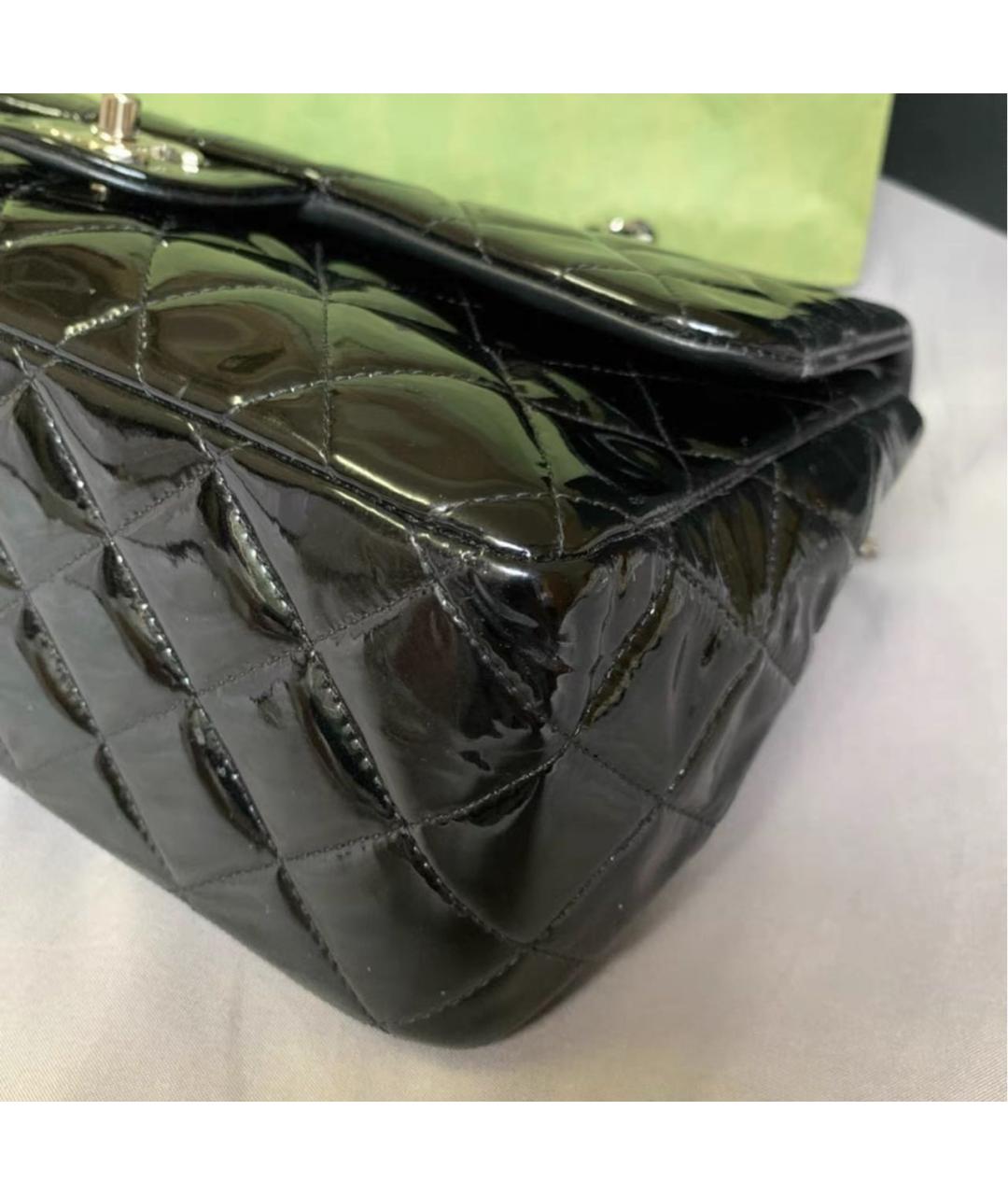 CHANEL Черная сумка тоут из лакированной кожи, фото 7