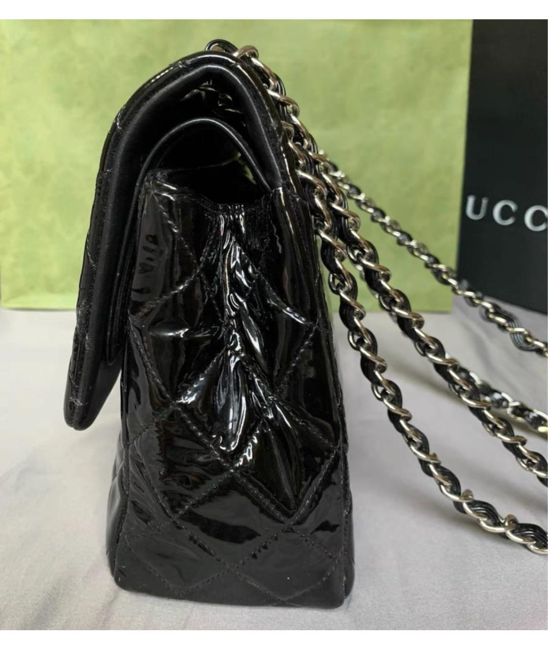 CHANEL Черная сумка тоут из лакированной кожи, фото 2