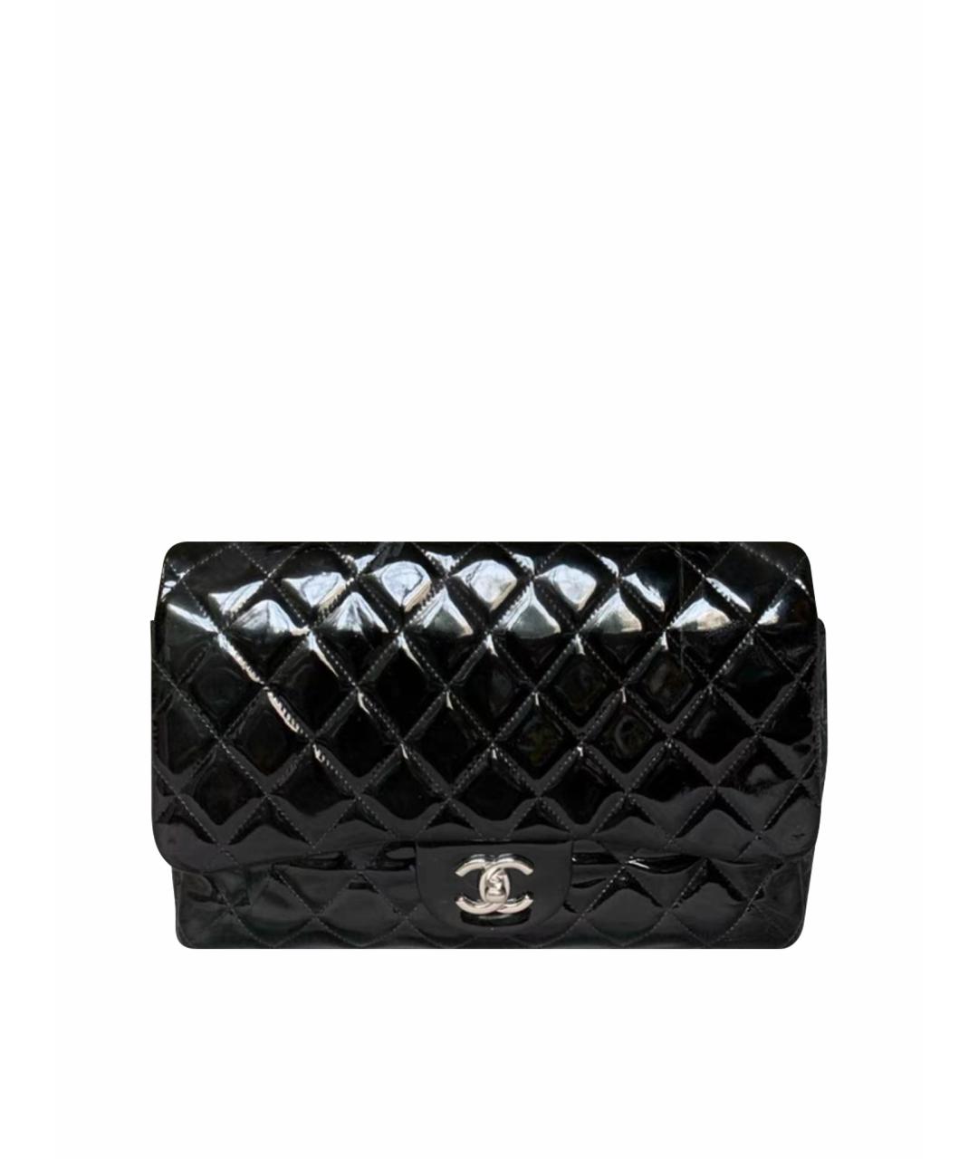 CHANEL Черная сумка тоут из лакированной кожи, фото 1