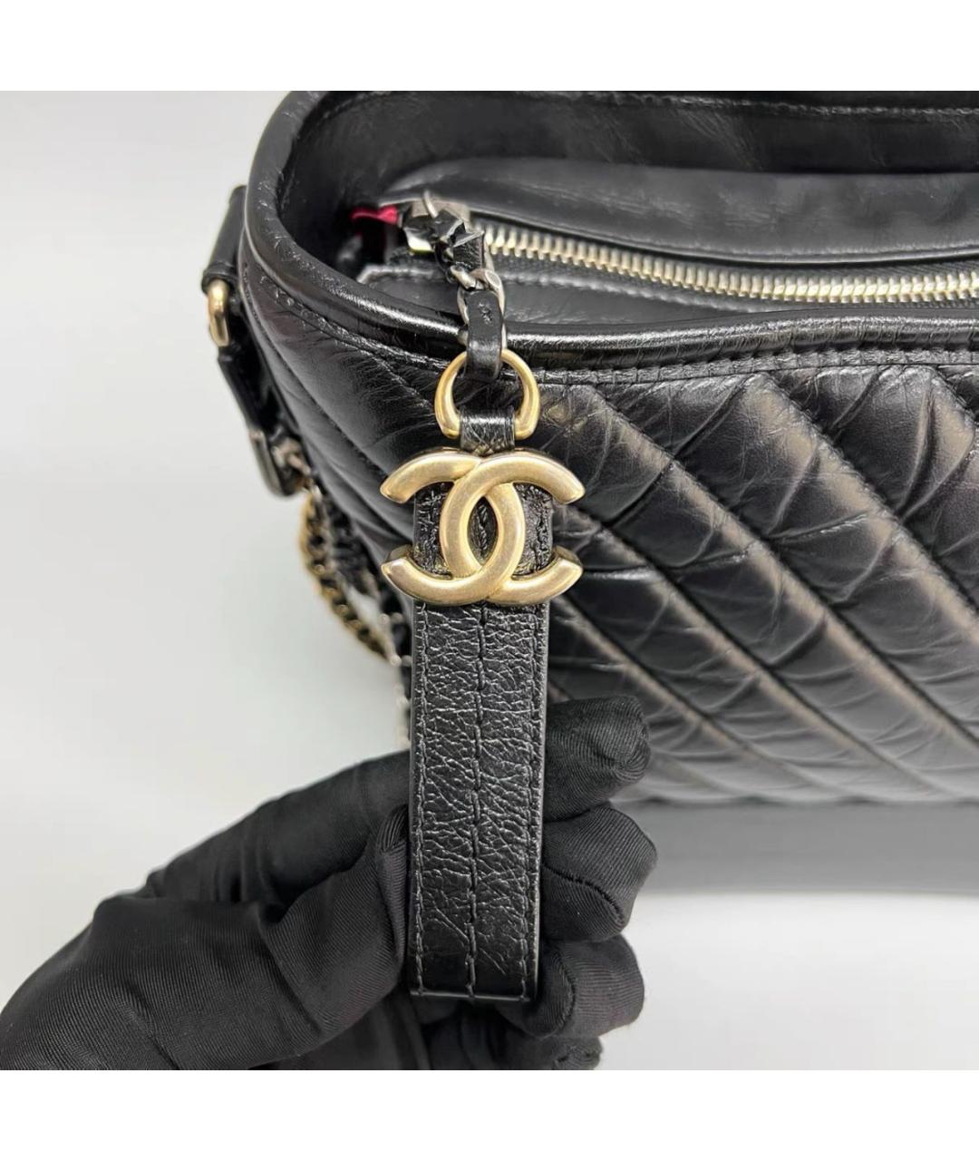 CHANEL Черная кожаная сумка тоут, фото 6
