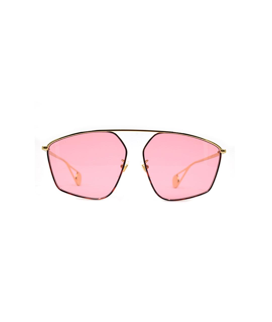 GUCCI Розовые металлические солнцезащитные очки, фото 1
