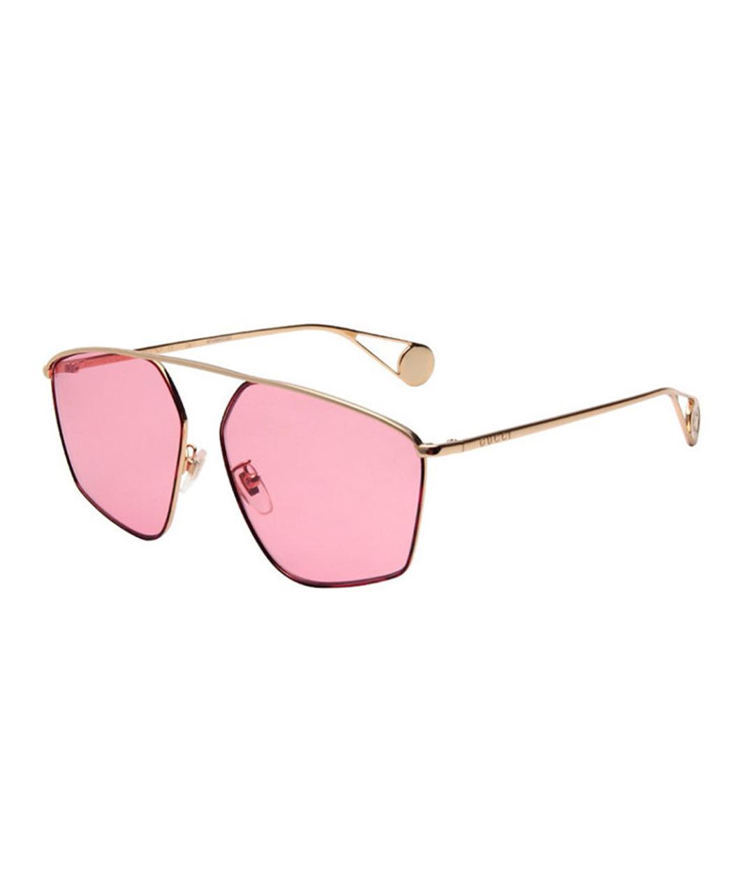 GUCCI Розовые металлические солнцезащитные очки, фото 2