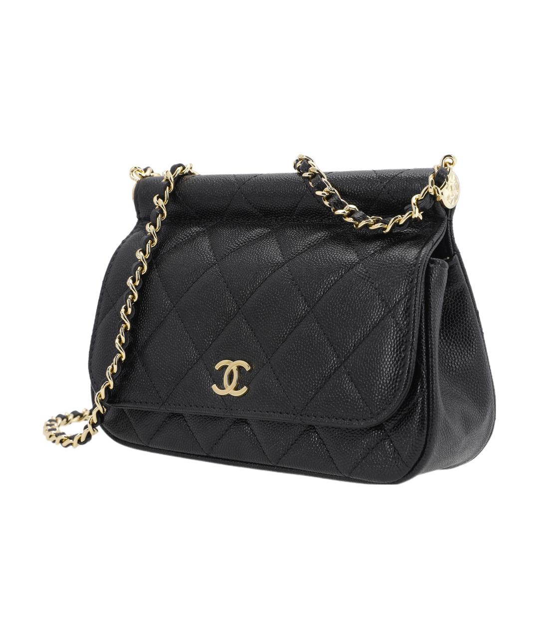 CHANEL Черная кожаная сумка через плечо, фото 2