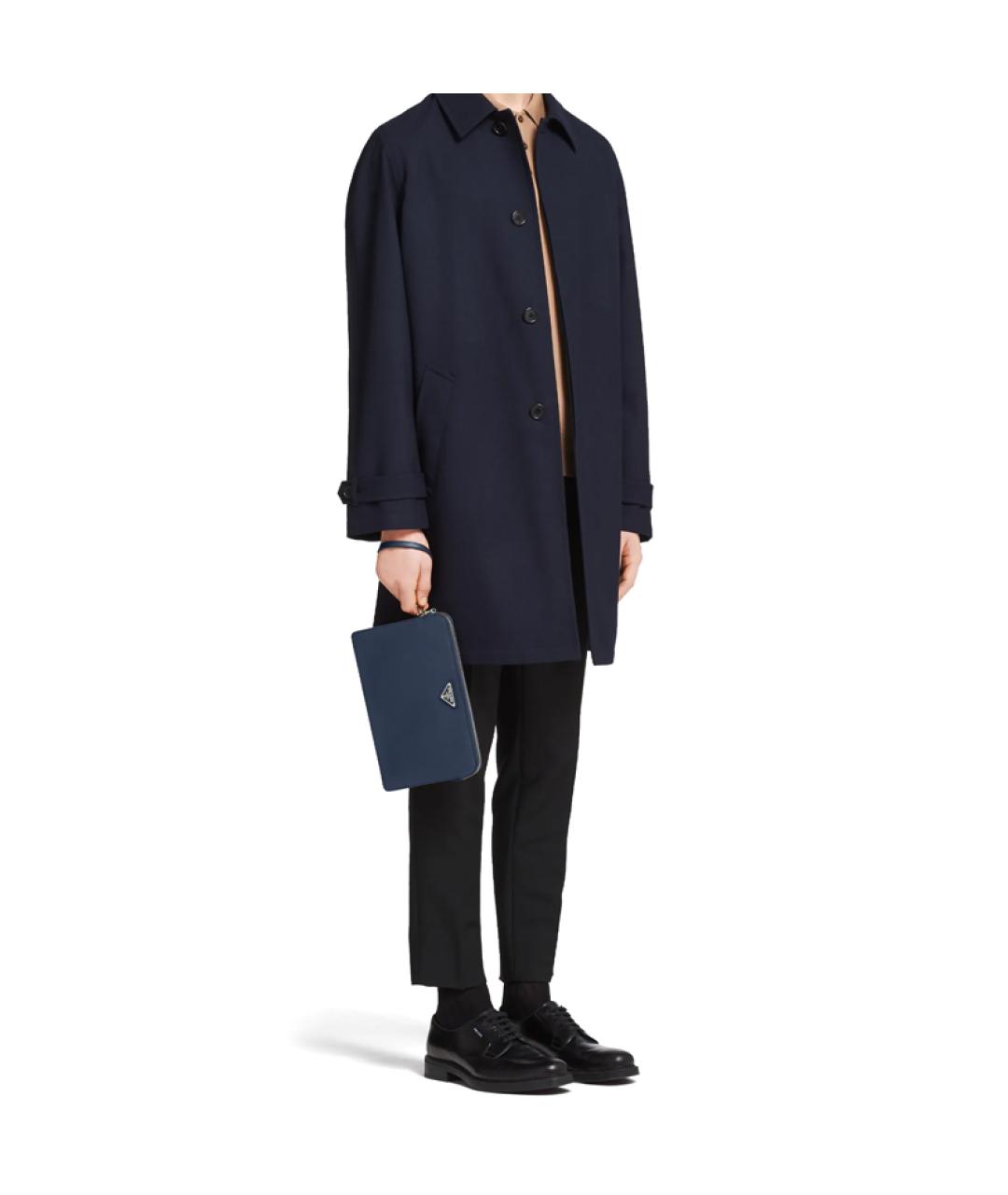 PRADA Темно-синяя кожаная папка для документов, фото 5