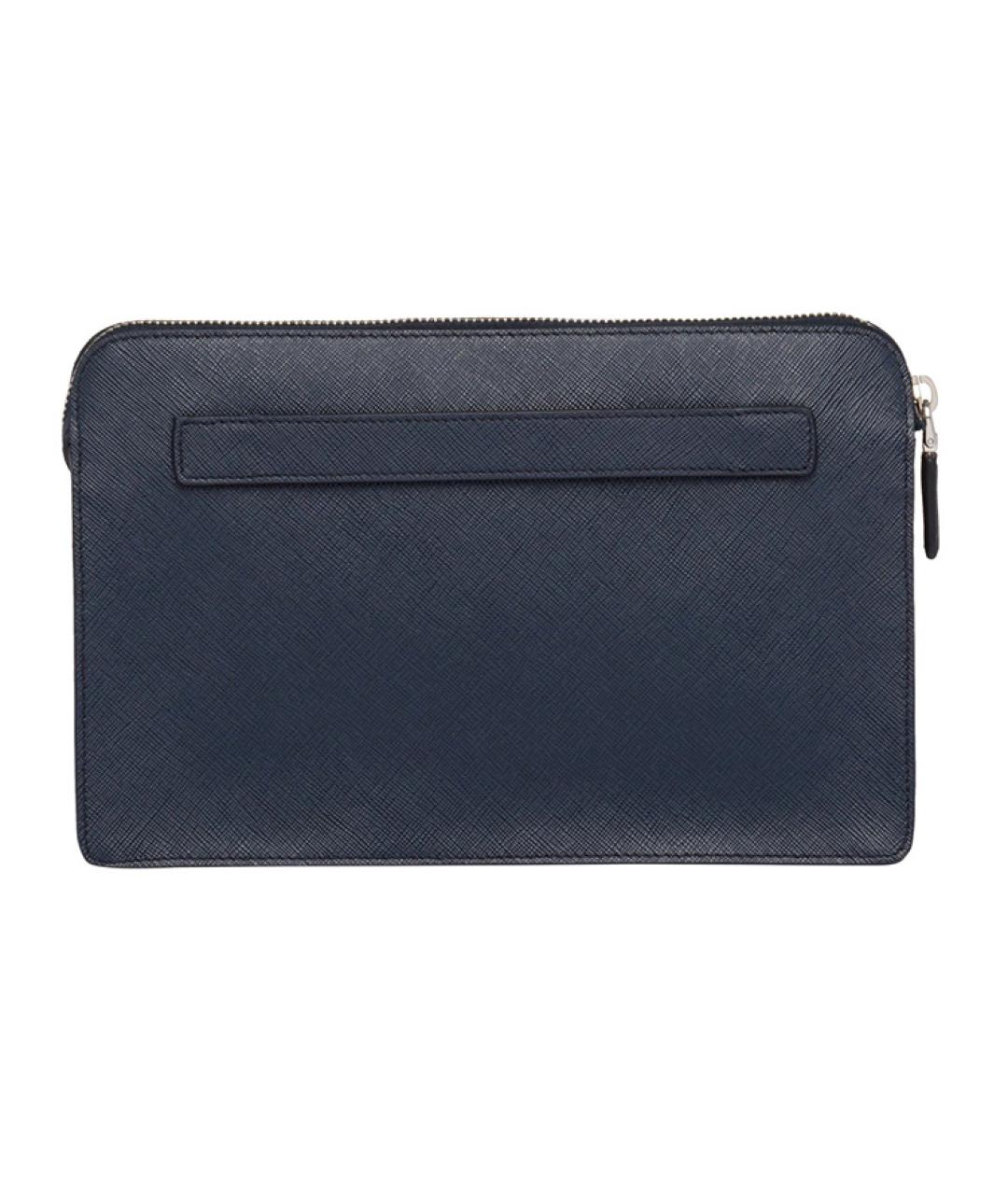 PRADA Темно-синяя кожаная папка для документов, фото 3