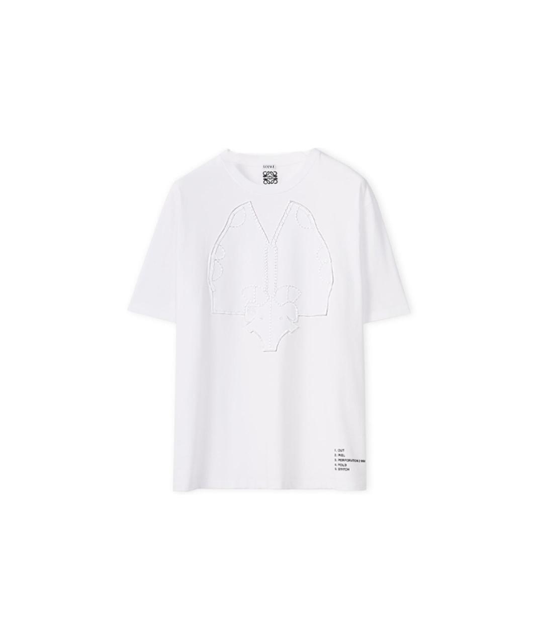 LOEWE Белая хлопковая футболка, фото 1