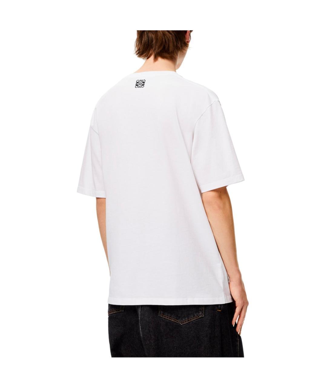 LOEWE Белая хлопковая футболка, фото 3