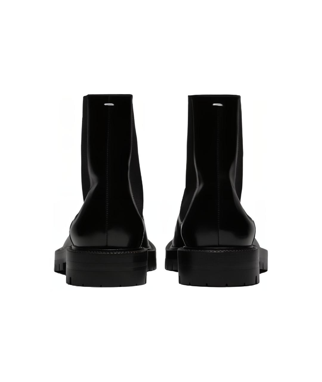 MAISON MARGIELA Черные кожаные низкие ботинки, фото 4