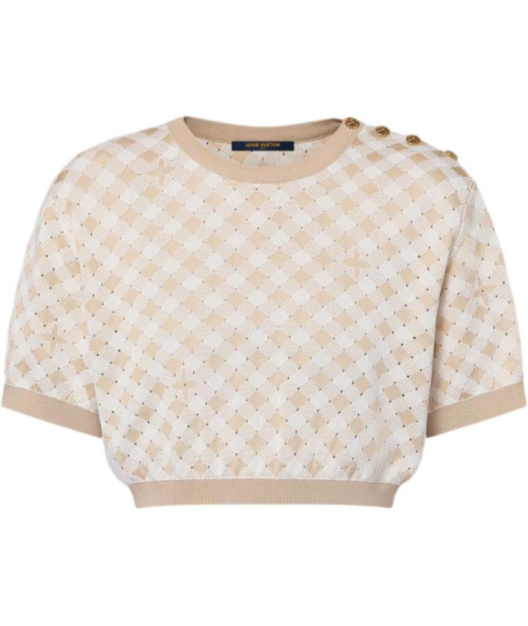 LOUIS VUITTON Бежевая хлопковая футболка, фото 1