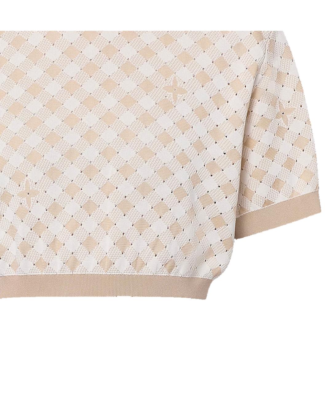 LOUIS VUITTON Бежевая хлопковая футболка, фото 5
