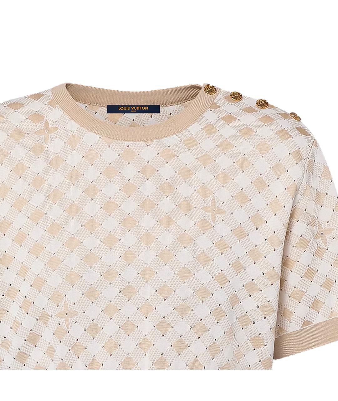 LOUIS VUITTON Бежевая хлопковая футболка, фото 2