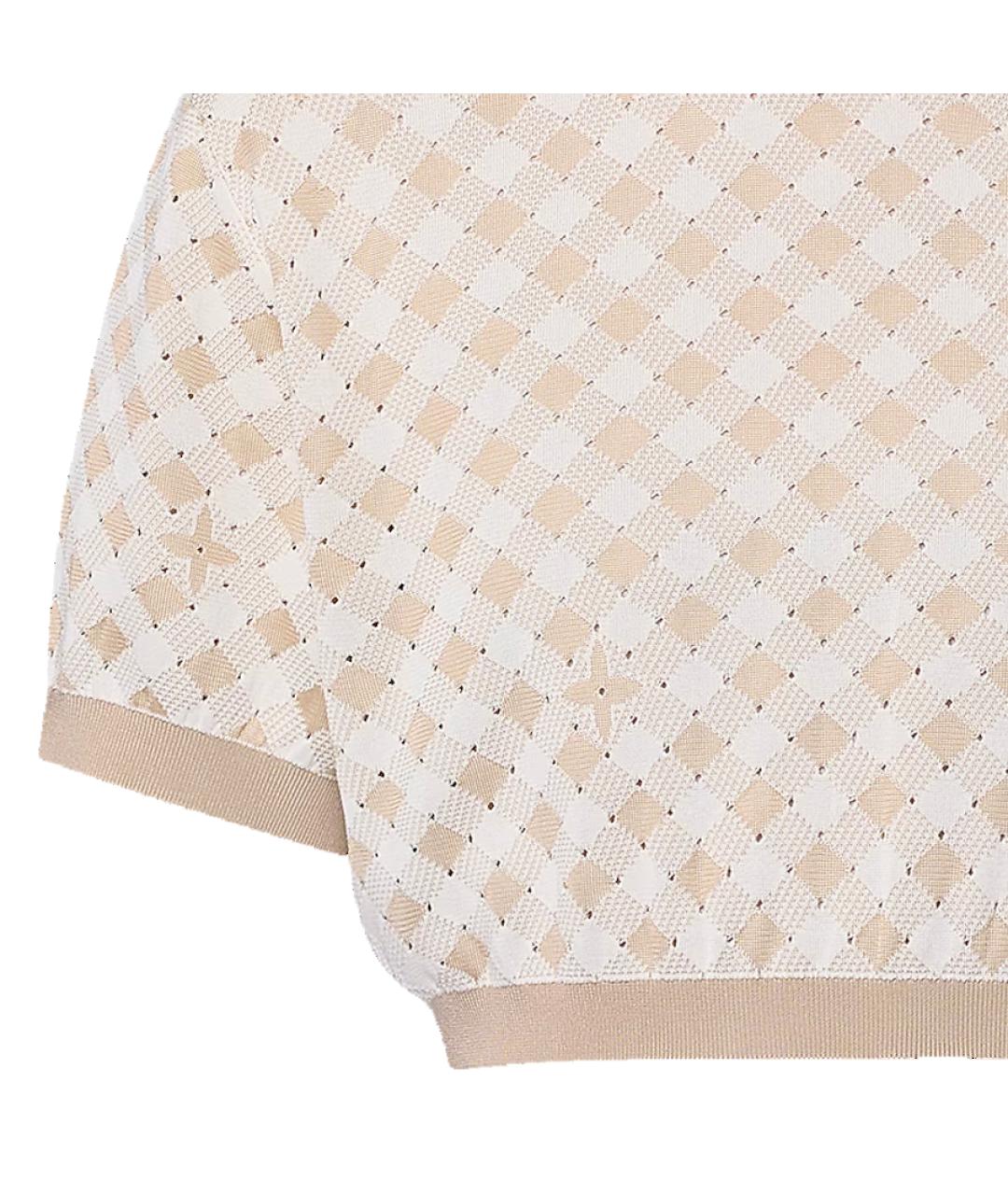 LOUIS VUITTON Бежевая хлопковая футболка, фото 4