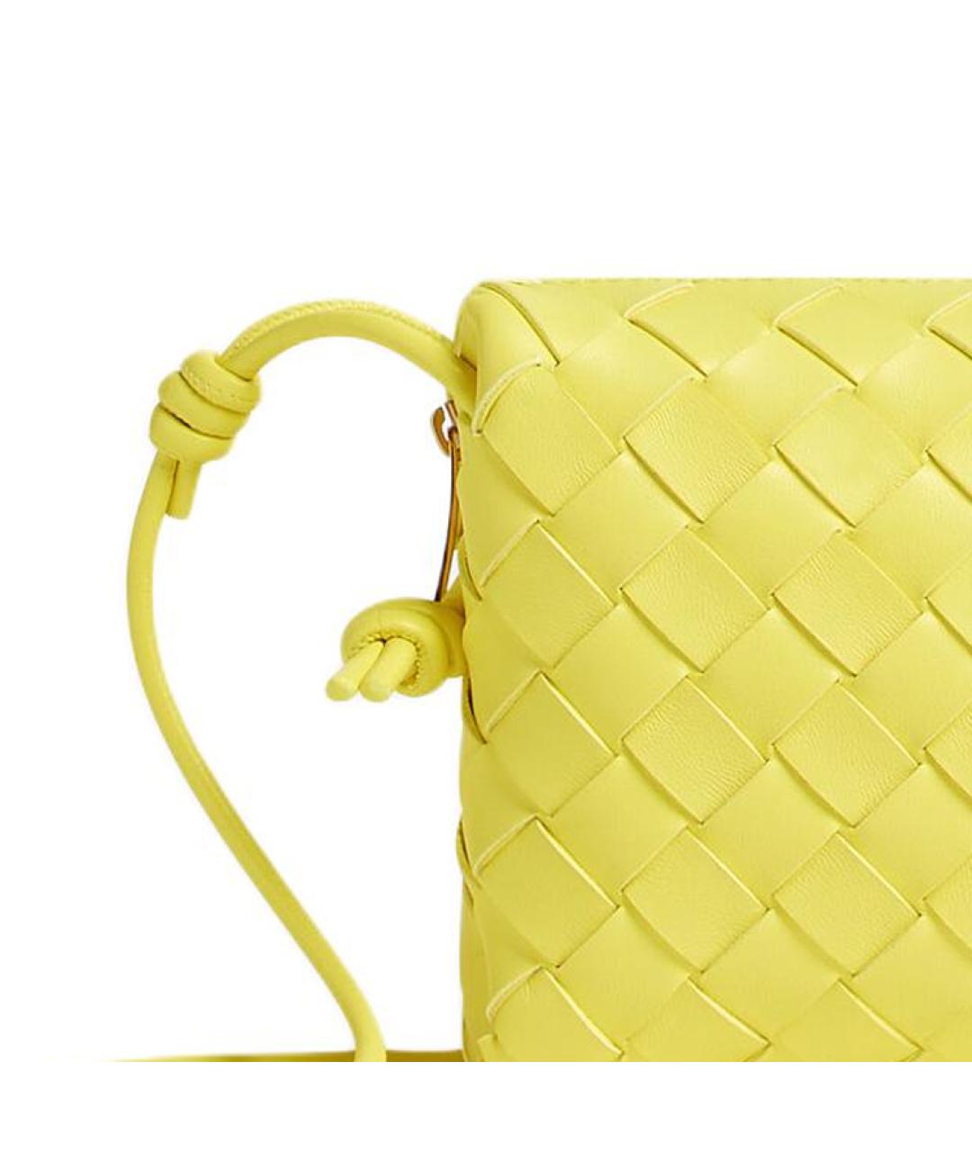 BOTTEGA VENETA Желтая кожаная сумка через плечо, фото 4