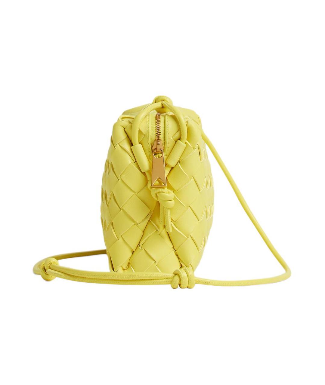BOTTEGA VENETA Желтая кожаная сумка через плечо, фото 2