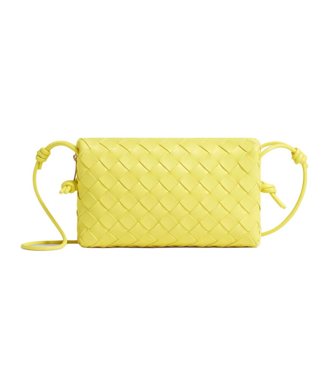 BOTTEGA VENETA Желтая кожаная сумка через плечо, фото 5