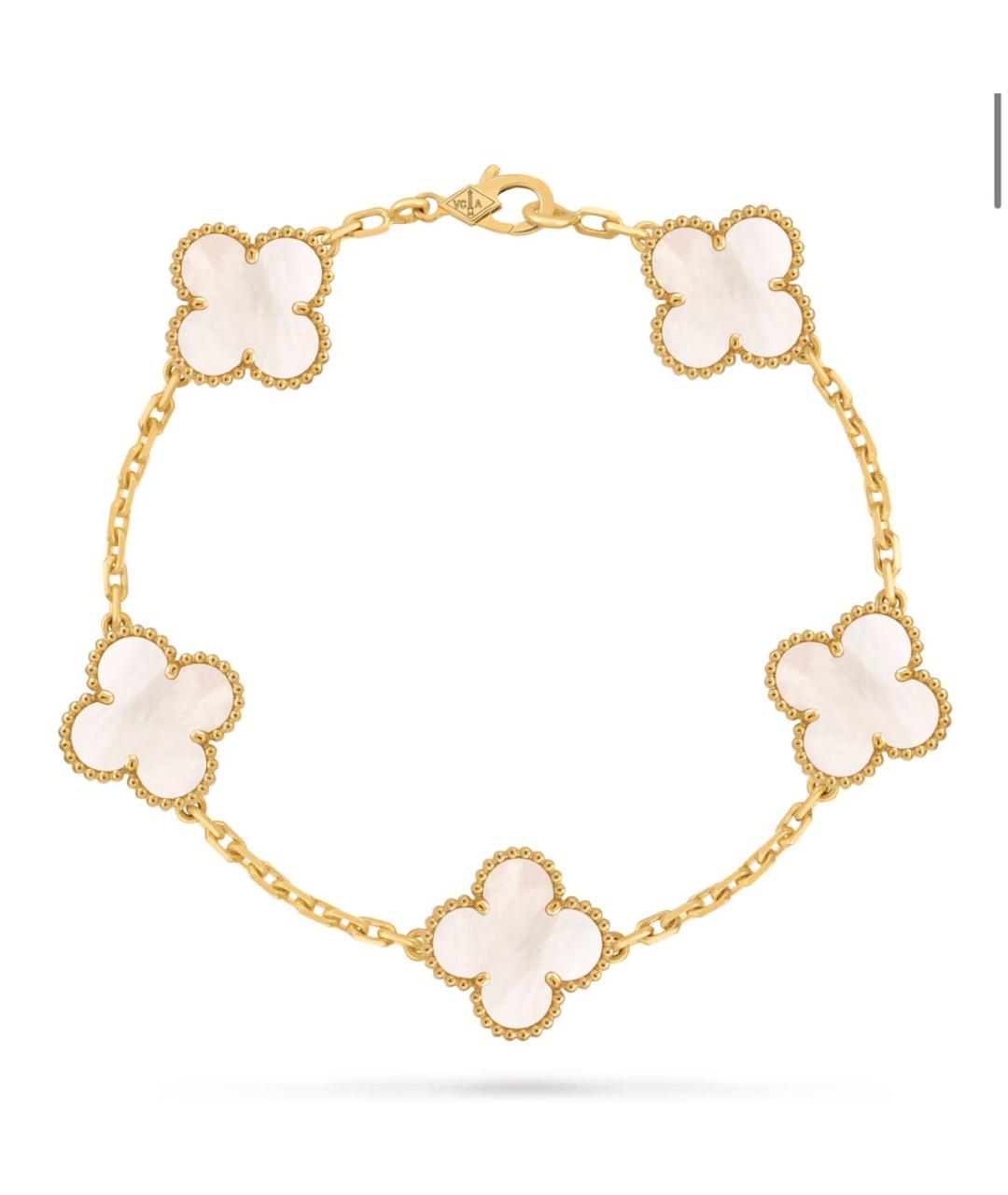 VAN CLEEF & ARPELS Белый браслет из желтого золота, фото 9