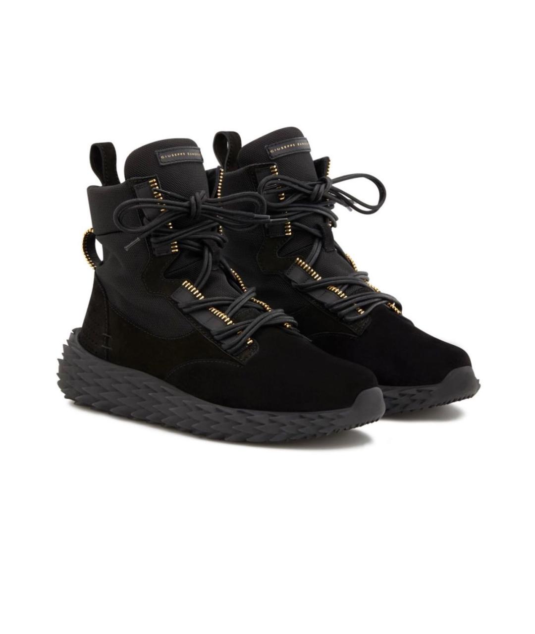 GIUSEPPE ZANOTTI DESIGN Черные замшевые высокие кроссовки / кеды, фото 5
