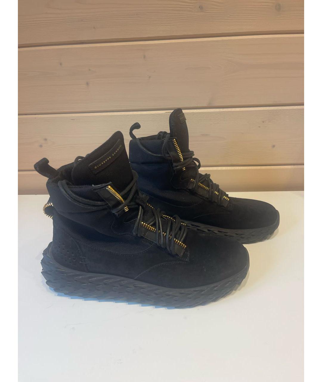 GIUSEPPE ZANOTTI DESIGN Черные замшевые высокие кроссовки / кеды, фото 4