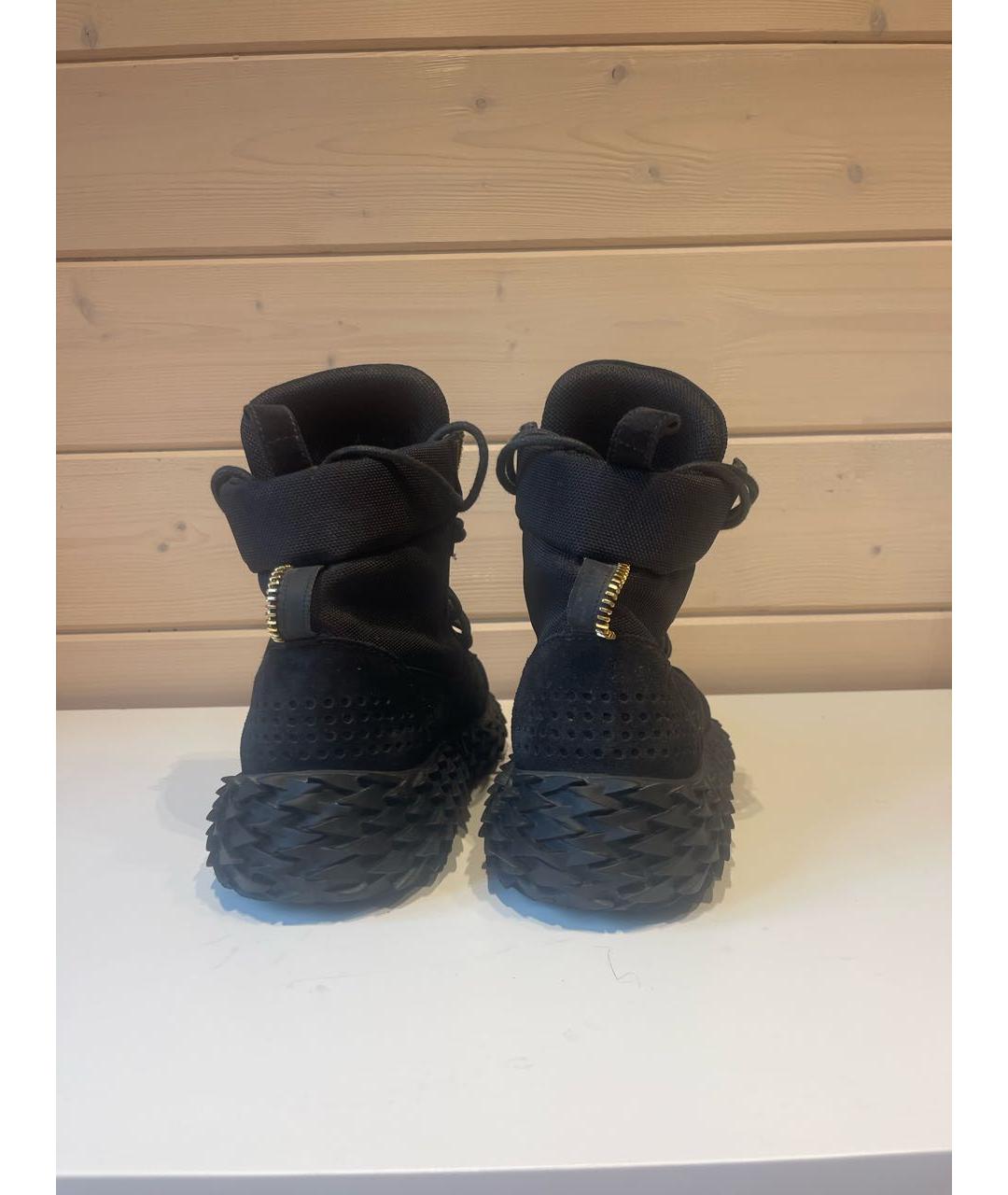GIUSEPPE ZANOTTI DESIGN Черные замшевые высокие кроссовки / кеды, фото 3