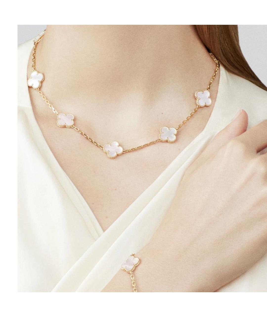 VAN CLEEF & ARPELS Белое колье из желтого золота, фото 2