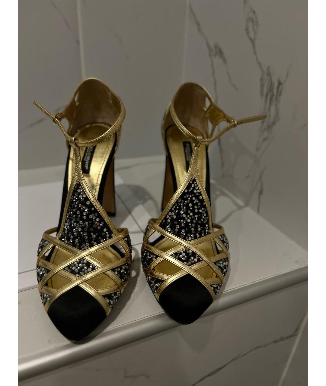 DOLCE&GABBANA Золотые босоножки, фото 2