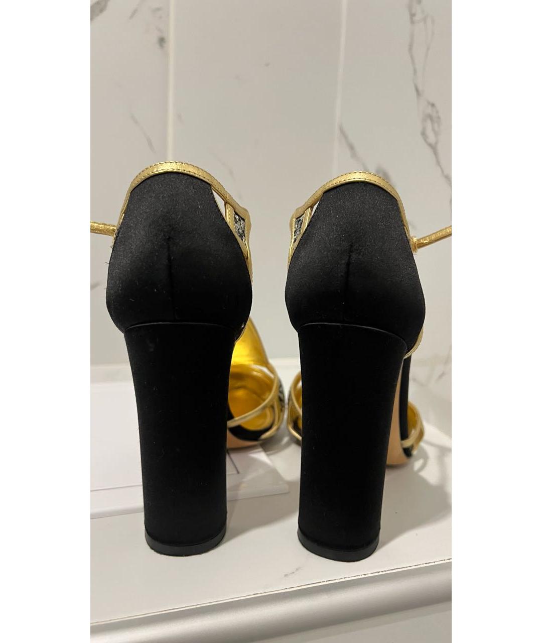 DOLCE&GABBANA Золотые босоножки, фото 4