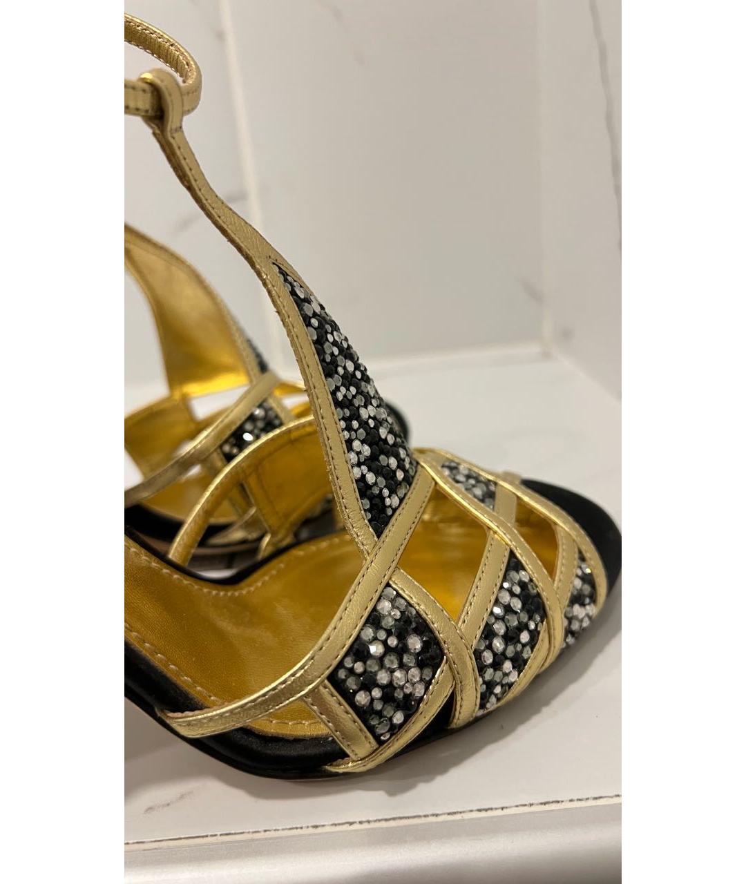 DOLCE&GABBANA Золотые босоножки, фото 7