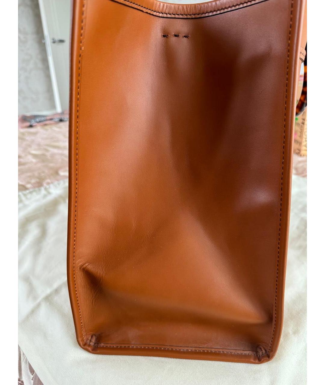 FENDI Оранжевая кожаная сумка тоут, фото 7