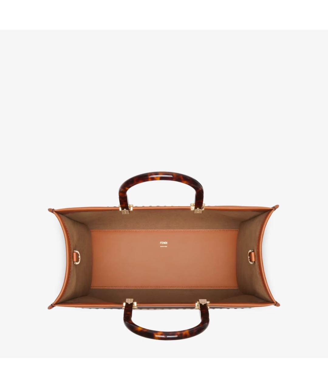 FENDI Оранжевая кожаная сумка тоут, фото 4
