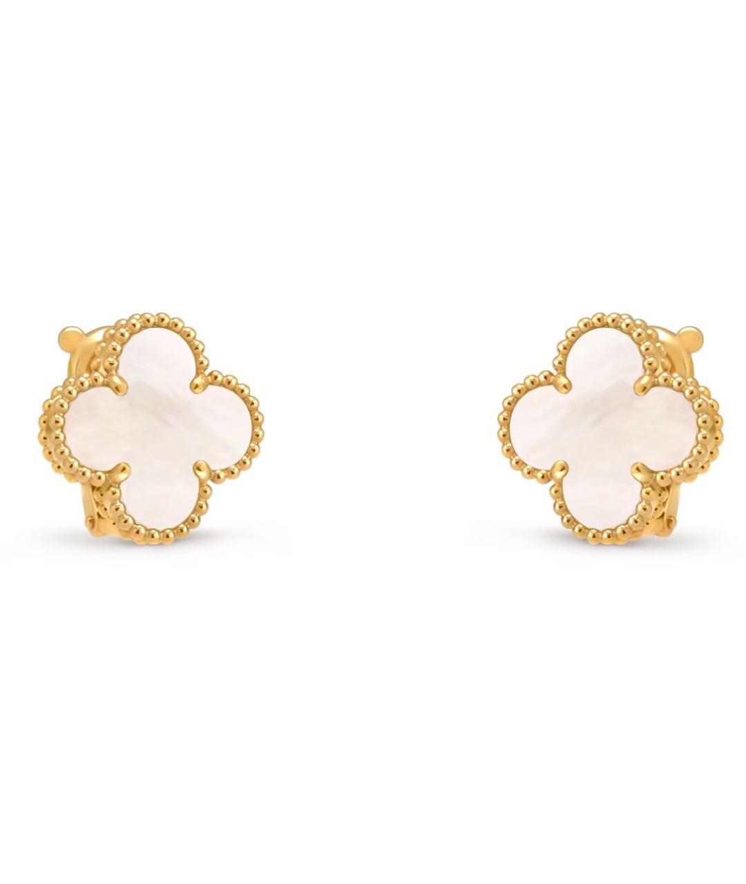 VAN CLEEF & ARPELS Белые серьги из желтого золота, фото 3