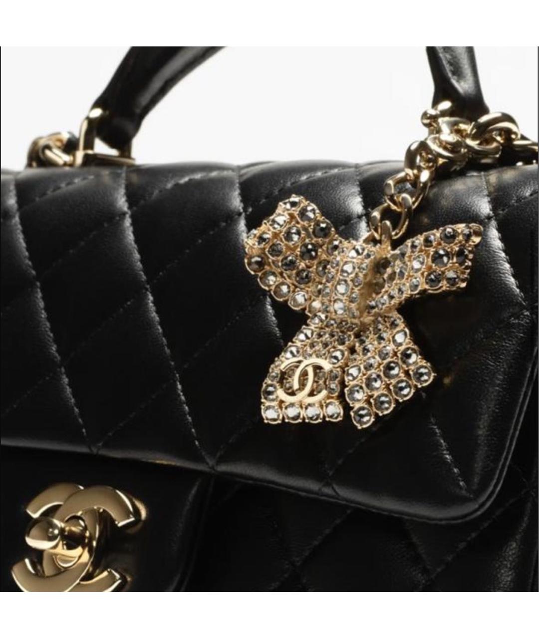 CHANEL Черная кожаная сумка с короткими ручками, фото 4