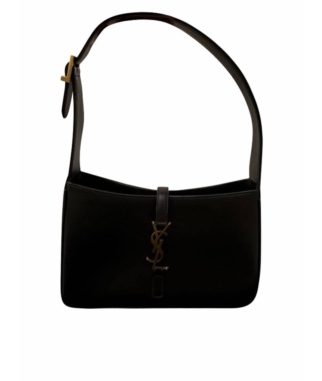 SAINT LAURENT Черная кожаная сумка с короткими ручками, фото 1