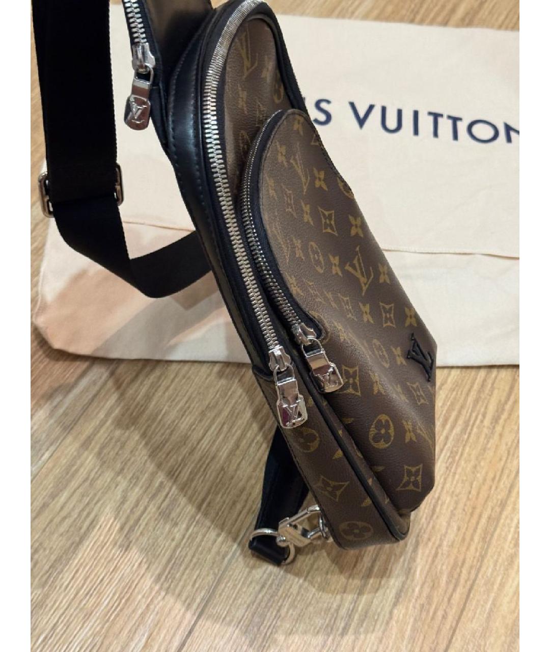 LOUIS VUITTON Коричневый кожаный рюкзак, фото 2