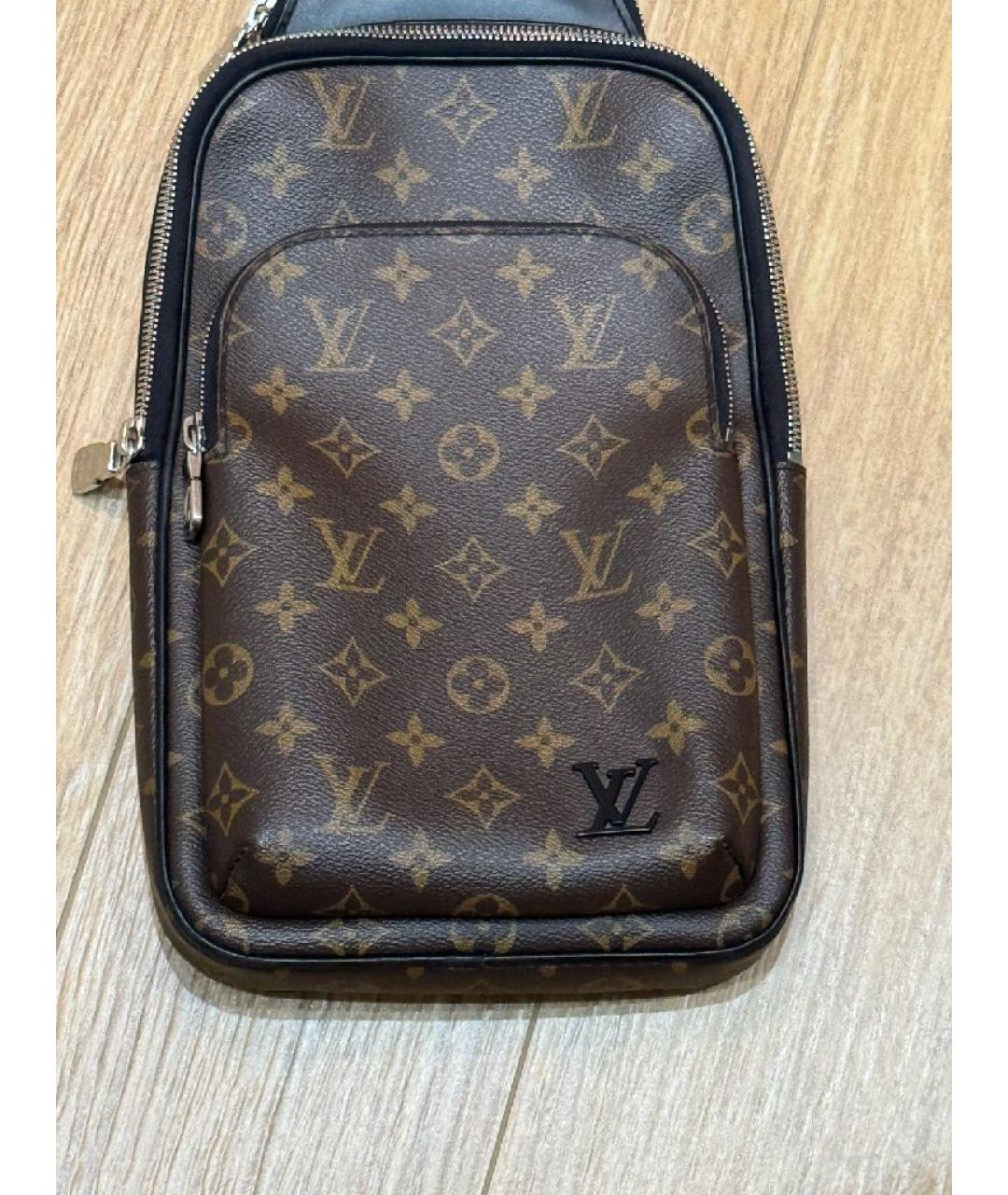 LOUIS VUITTON Коричневый кожаный рюкзак, фото 4